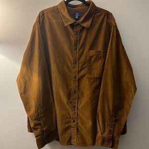 George Men's Corduroy Shirt Long Sleeve Button Up 2XL (50-52)
